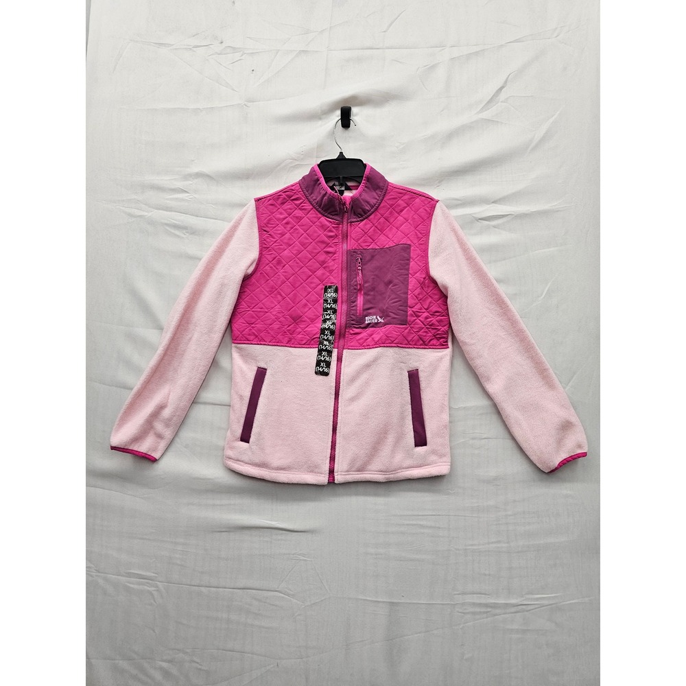 Eddie Bauer Girls Polar Fleece Zip Jacket Pink Polyester Casual Size XL